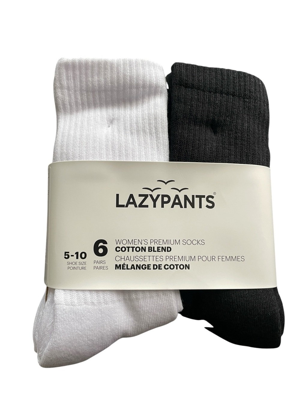LAZYPANTS - Premium Cotton Socks for Women, 6 Pairs